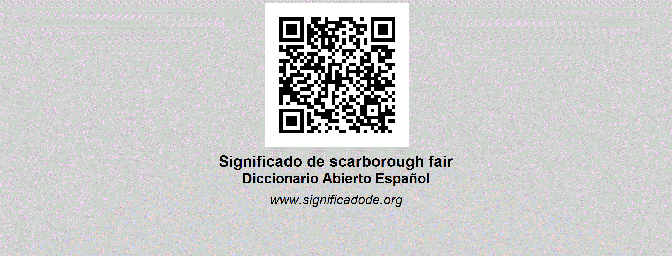 SCARBOROUGH FAIR - Diccionario Abierto de Español